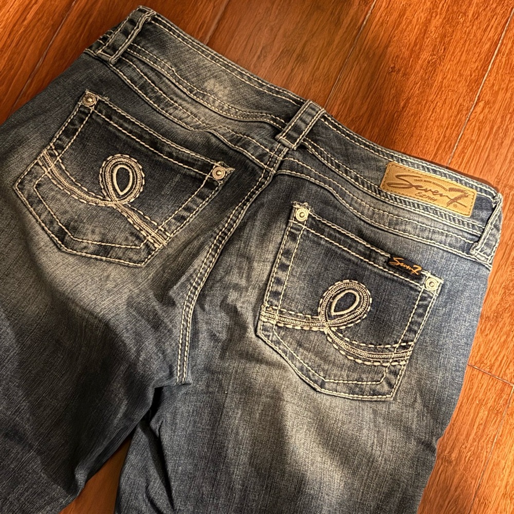 Vintage Y2K low rise seven7 jeans skinny distressed ankle size 27